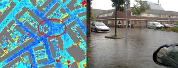 Wateroverlast in Bierstraat in theorie met WOLK en in praktijk.