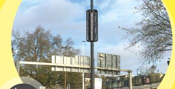 Lichtmast met fijnstofvangers in Arnhem