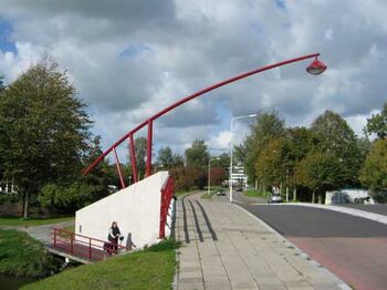 Verlichting nieuwe brug in Sneek