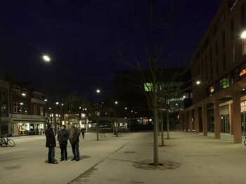 ‘Zwevende’ straatverlichting op Catharinaplein Eindhoven