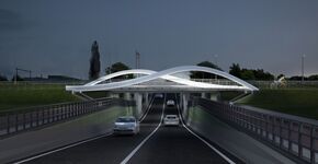 Brug met unieke verlichting in fietssnelweg Enschede