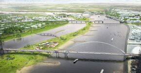 Stadseiland en rivierpark in Nijmeegse Waal