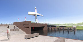 Beweegbare brug landmark voor Urk