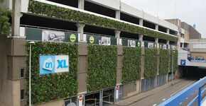 Grijze parkeergarage nu weelderig groen