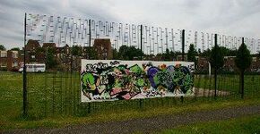 Grafittimuur op locatie Stadhuis Almelo